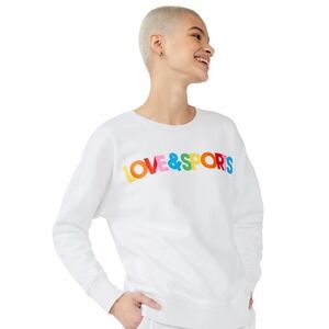 LOVE & SPORTS White Rainbow Logo Sweatshirt Women's Size M